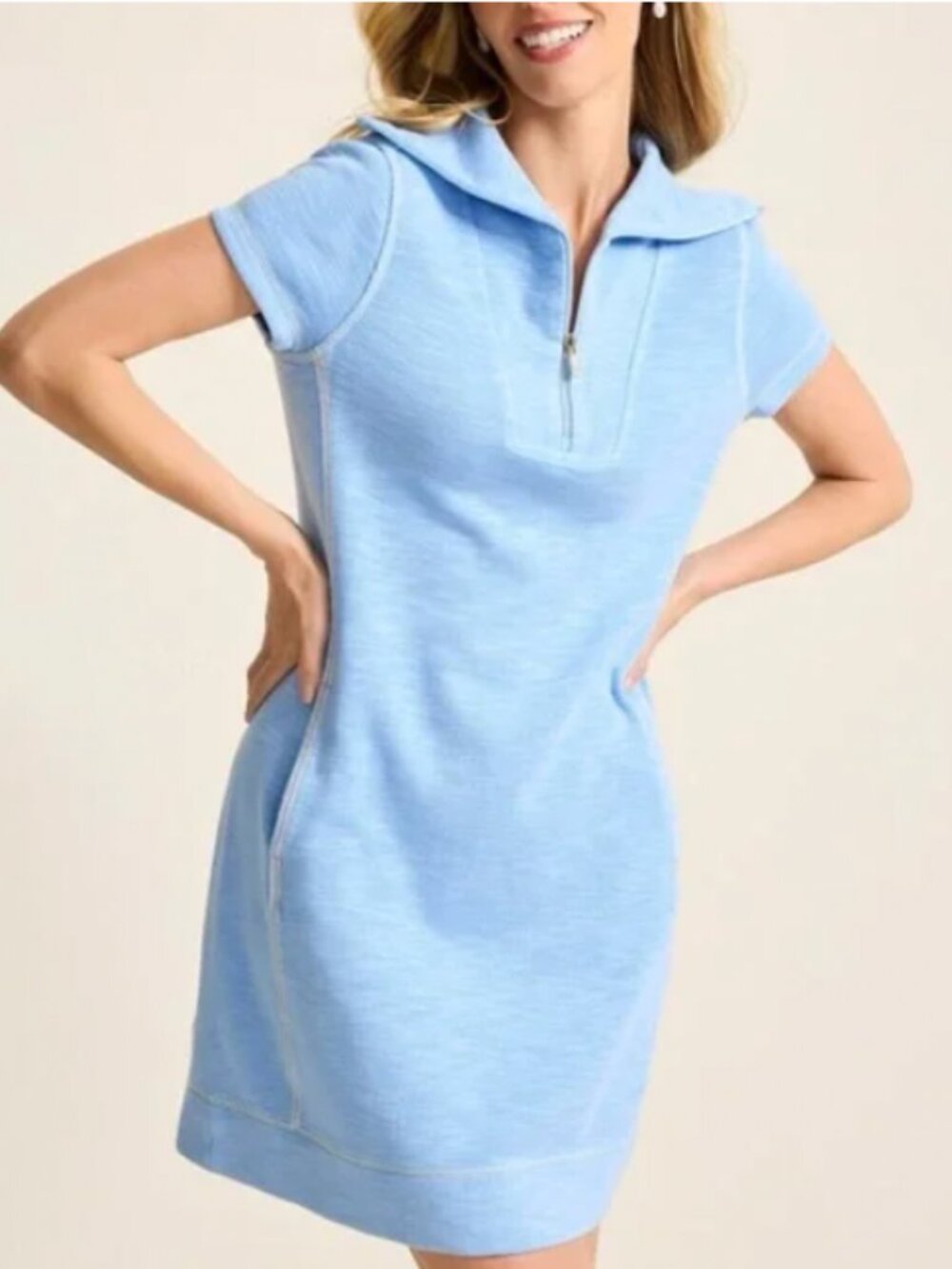 Tommy Bahama WOMENS TOBAGO BAY HALF-ZIP COLLARED DRESS